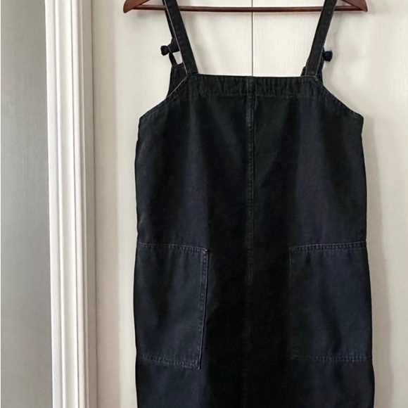 MNG by Mango Black Denim Overall Dress Size Small - Picture 4 of 10
